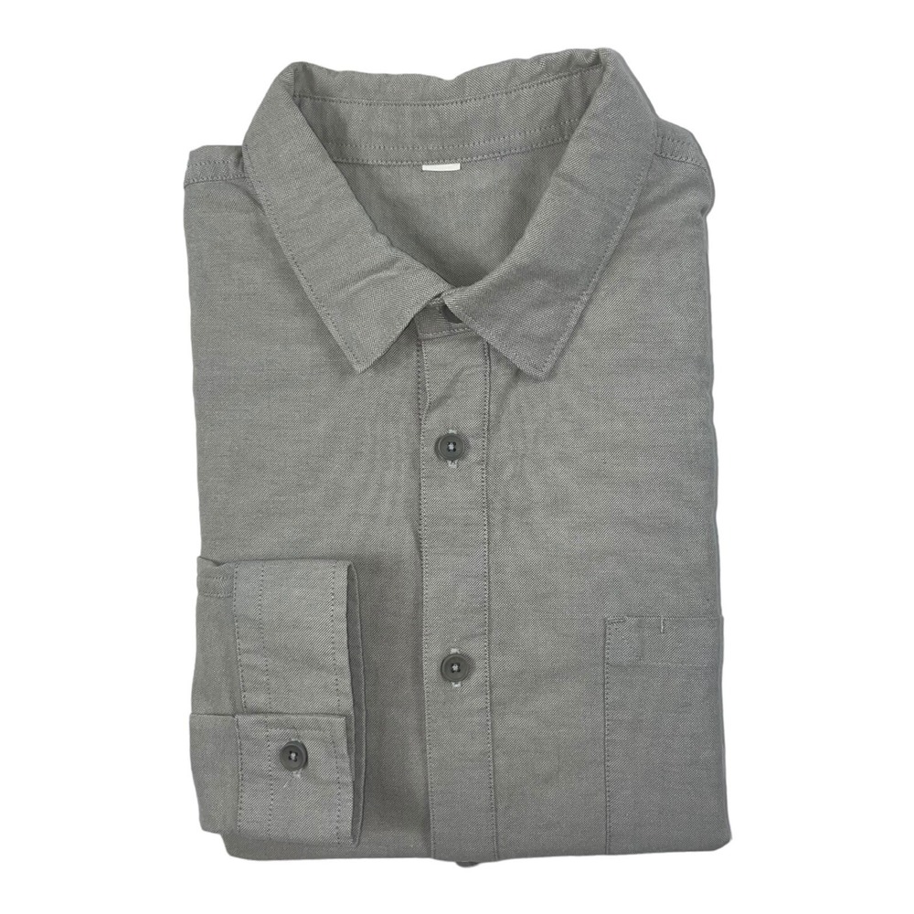 Lululemon Mens Gray Performance Long Sleeve Button Up Shirt Size Medium